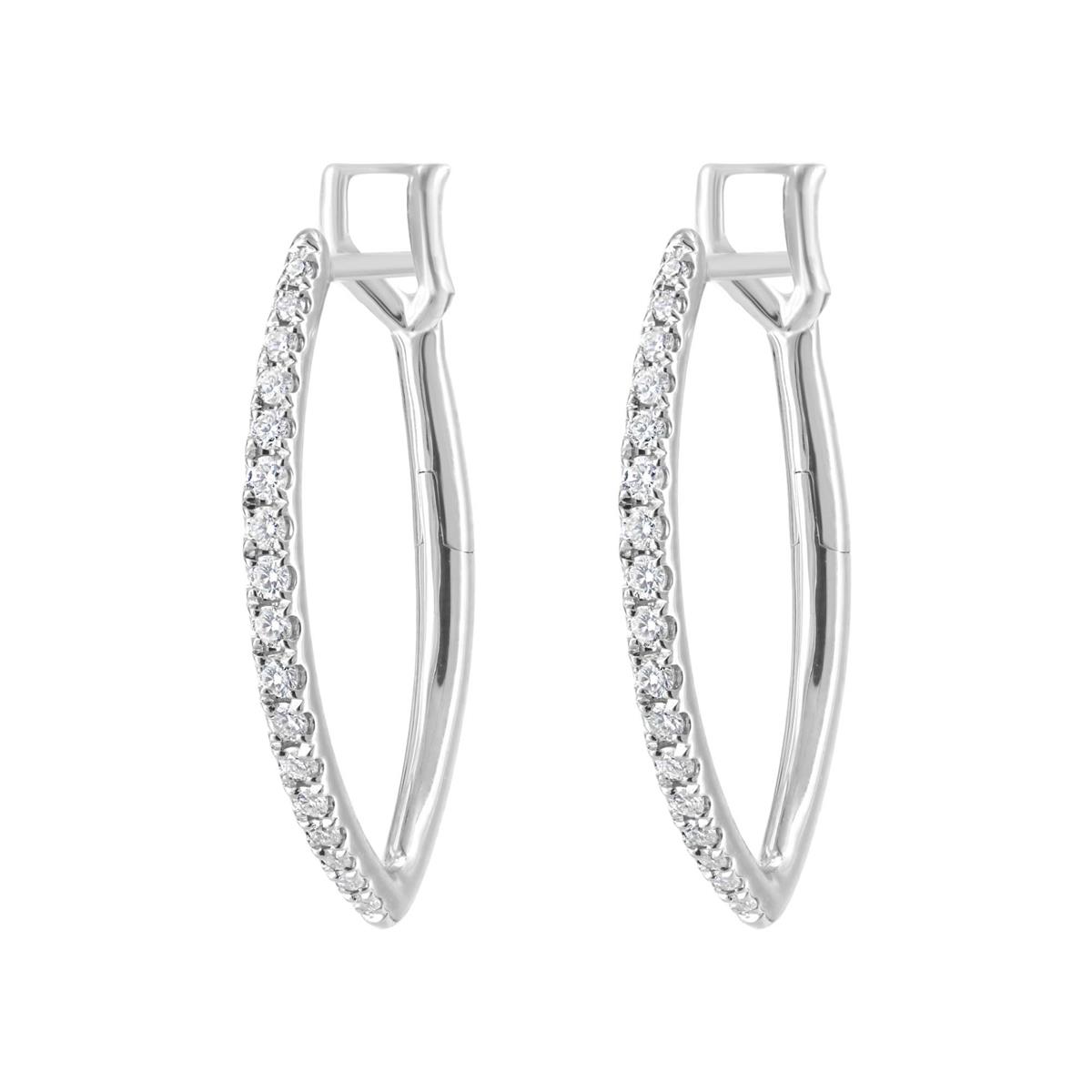 London Collection 14k White Gold Diamond Eternal Hoop Earrings