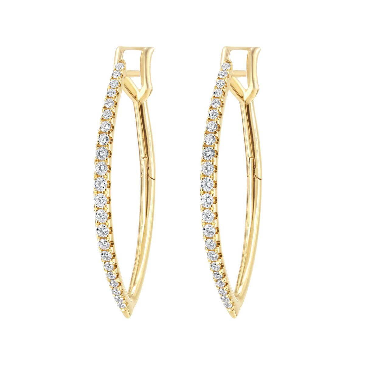 London Collection 14k Yellow Gold Diamond Eternal Hoop Earrings