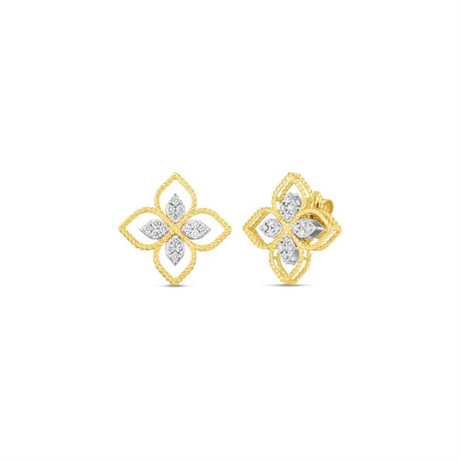 Roberto Coin Principessa 18k Yellow Gold Flower Stud Earrings