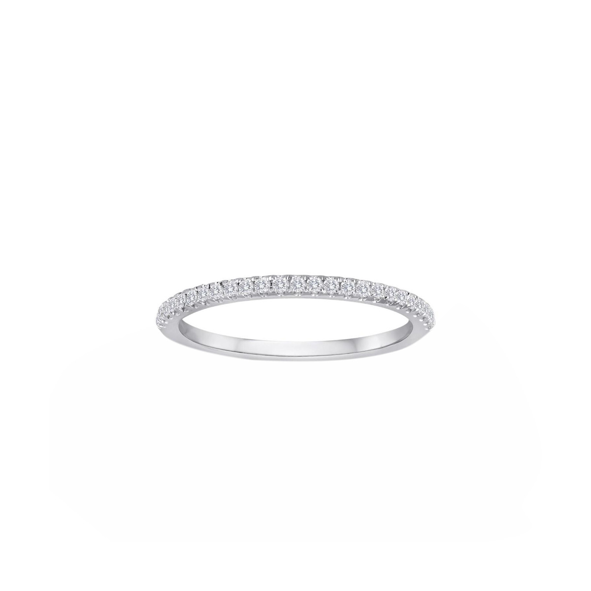 TWO By London 14k White Gold Pave Diamond Split Prong Band