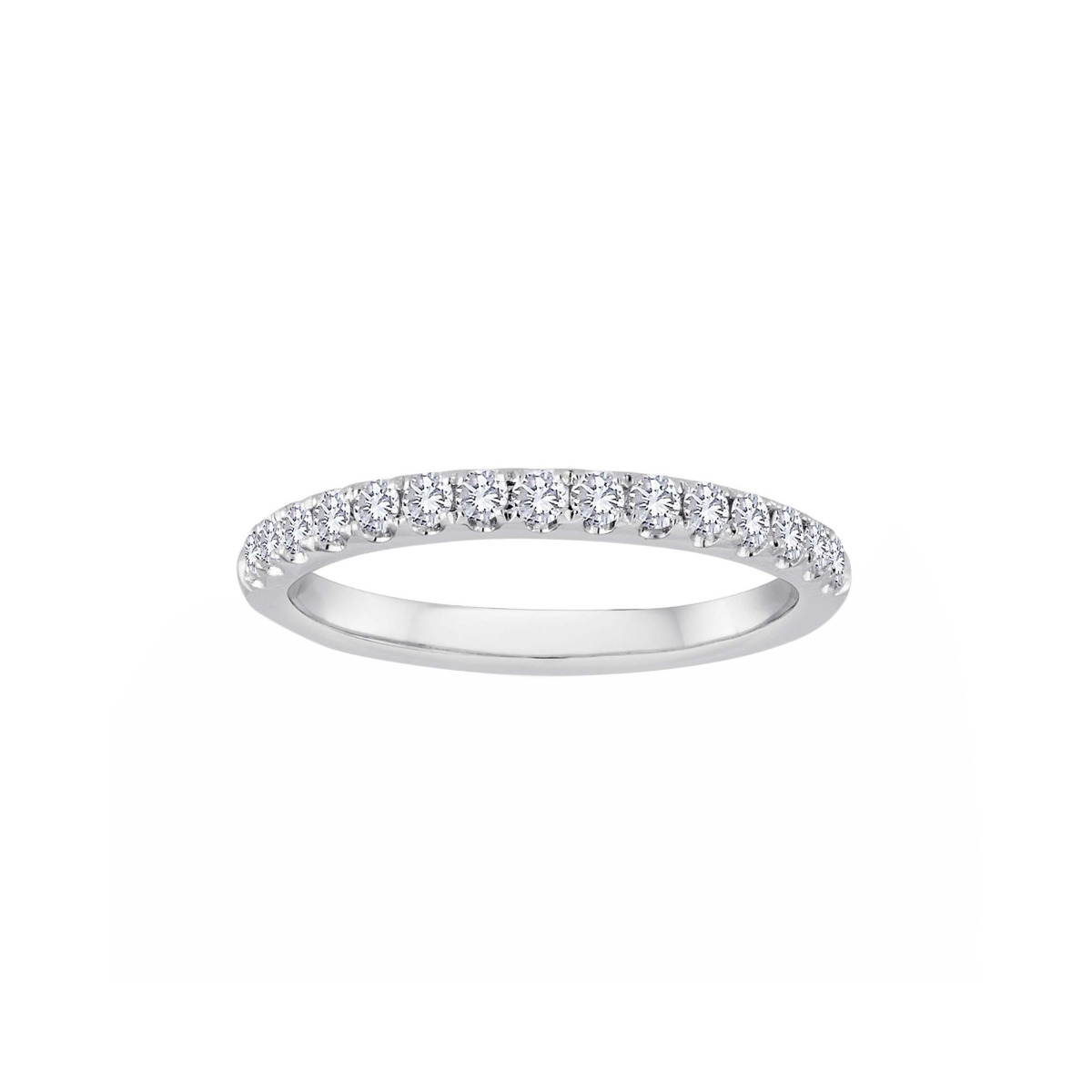 TWO By London 14k White Gold Diamond Split Prong Wedding Band
