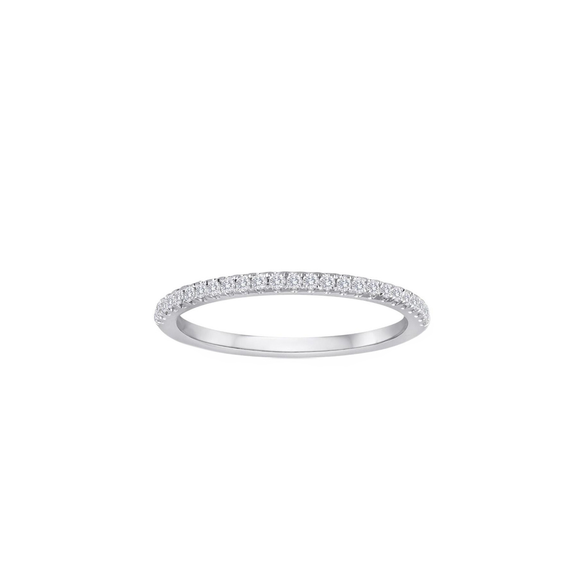 TWO By London 14k White Gold Split Prong Diamond Wedding Band