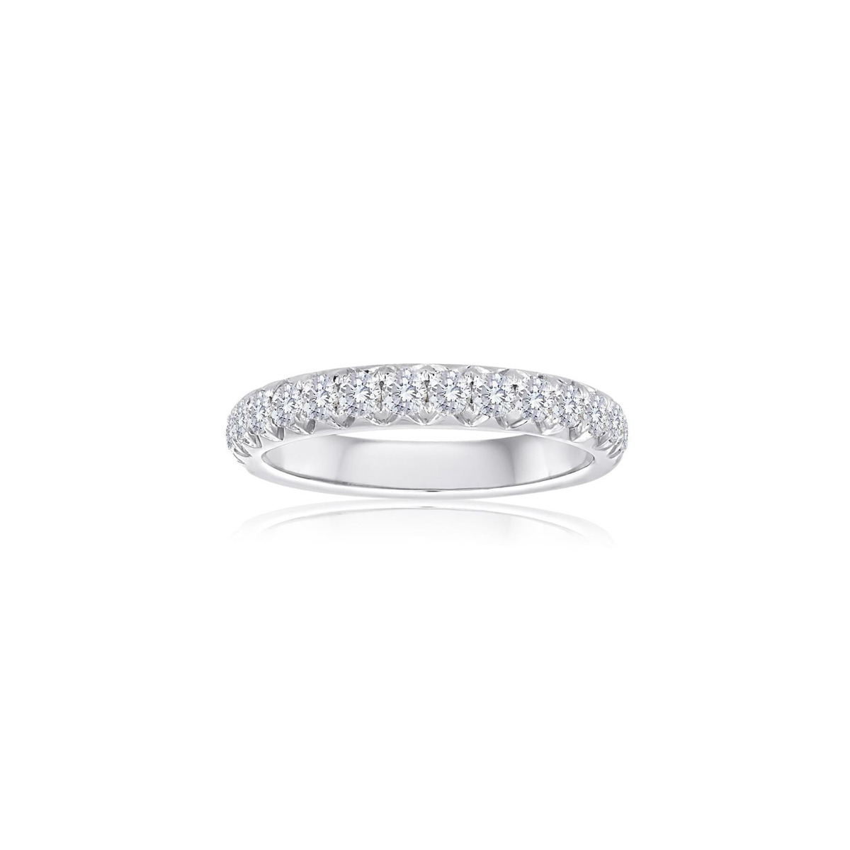 TWO By London 14k White Gold Pave Diamond Fishtail Wedding Band