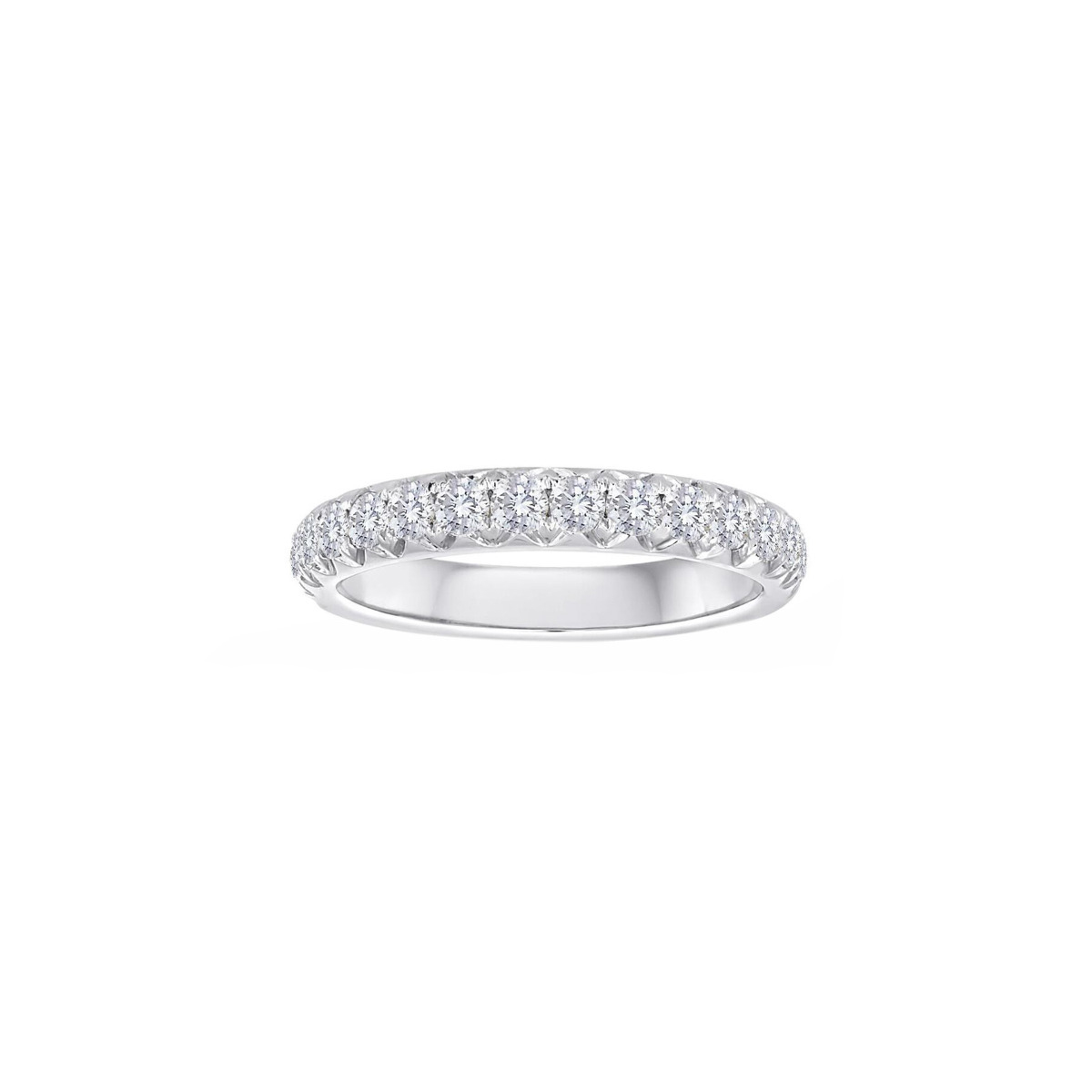 TWO By London 14k White Gold Fishtail Pave Diamond Wedding Band