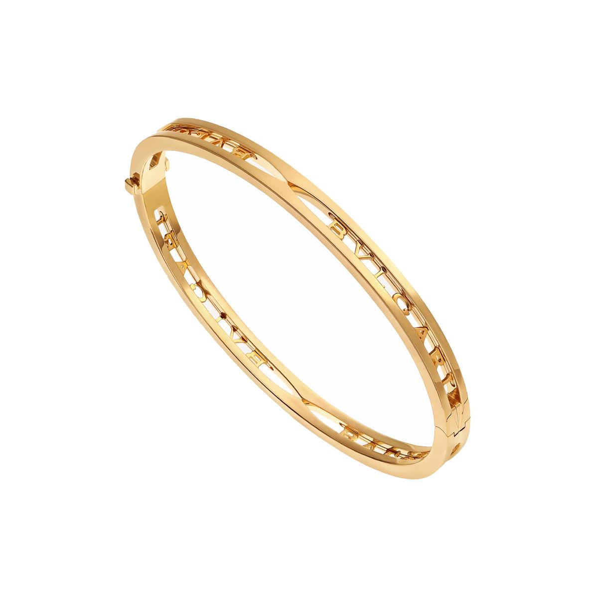 Bvlgari B.zero1 18k Yellow Gold Logo Bangle Bracelet