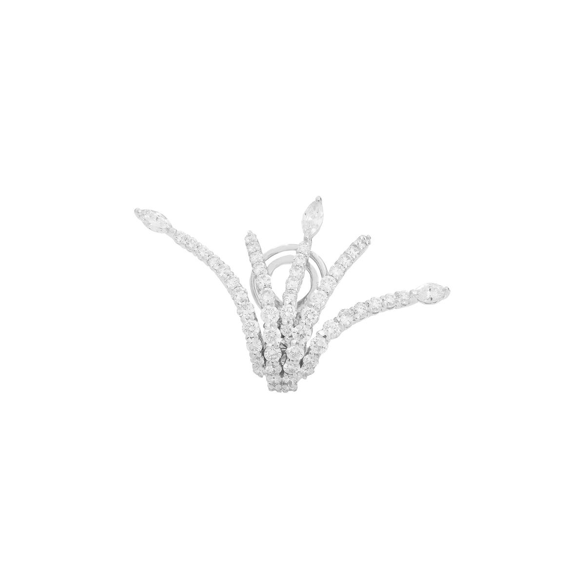 Yeprem Whisper 18k White Gold Diamond Single Cuff Earring