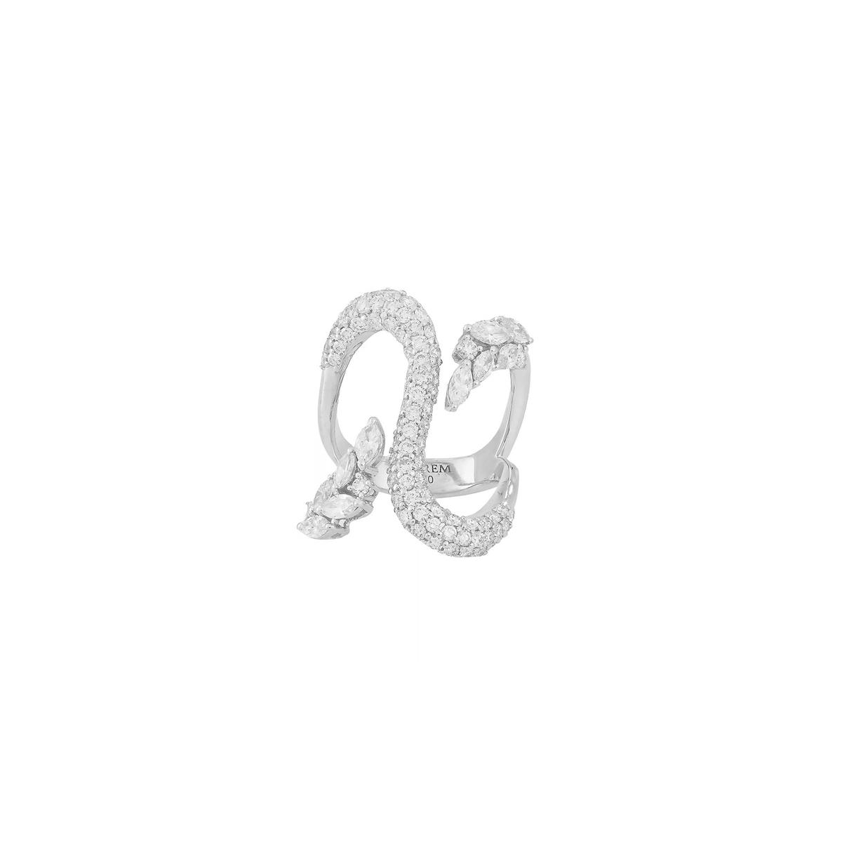 Yeprem Y-Not 18k White Gold Diamond Wrap Ring