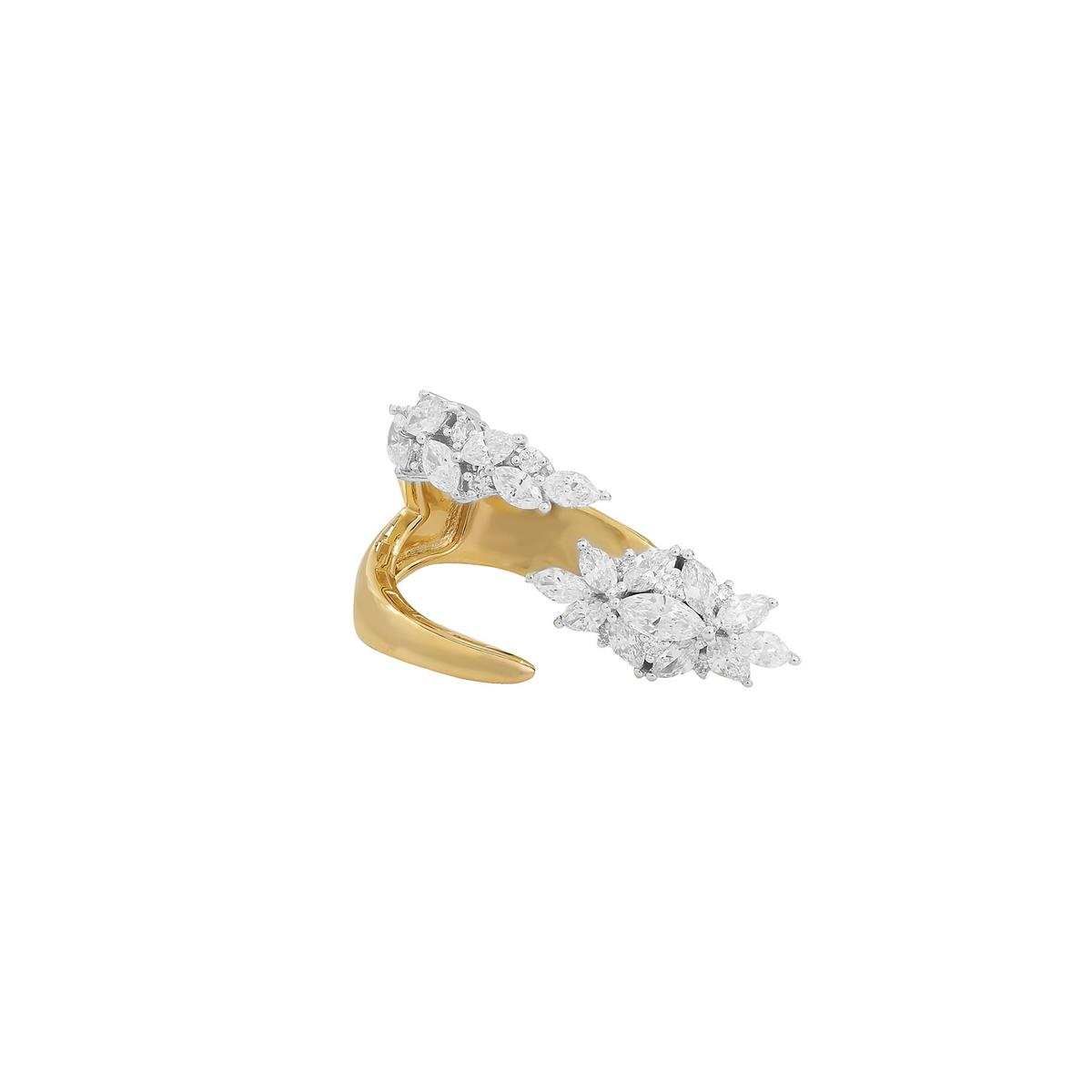Yeprem Two Tone Diamond Open Band Ring