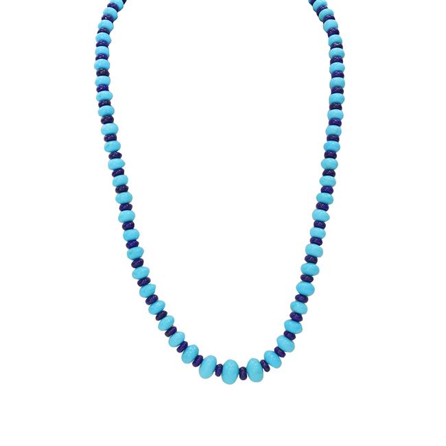 Goshwara Beyond 18k Yellow Gold Turquoise And Lapis Bead Necklace