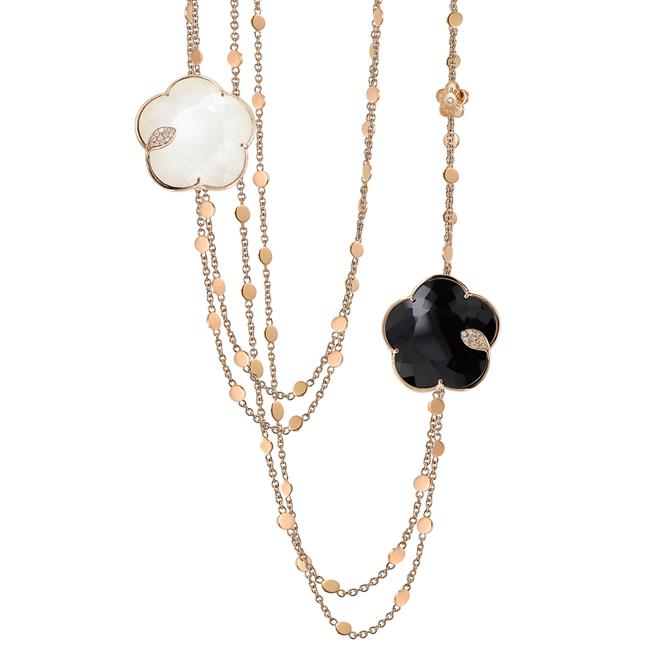Pasquale Bruni Ton Joli Sautoir Onyx and Agate 18k Rose Gold Necklace