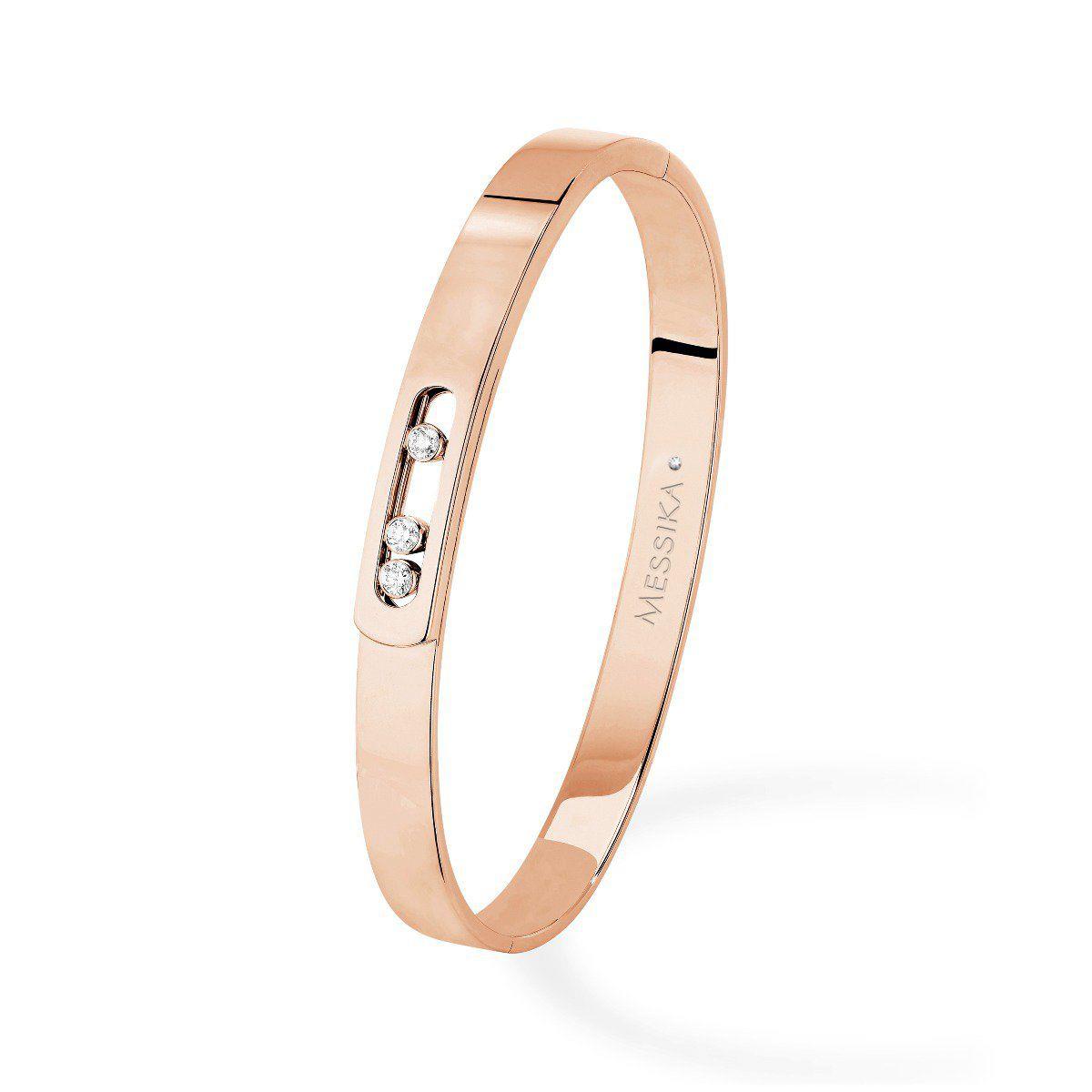Messika Noa 18k Rose Gold Diamond Movable Bangle Bracelet