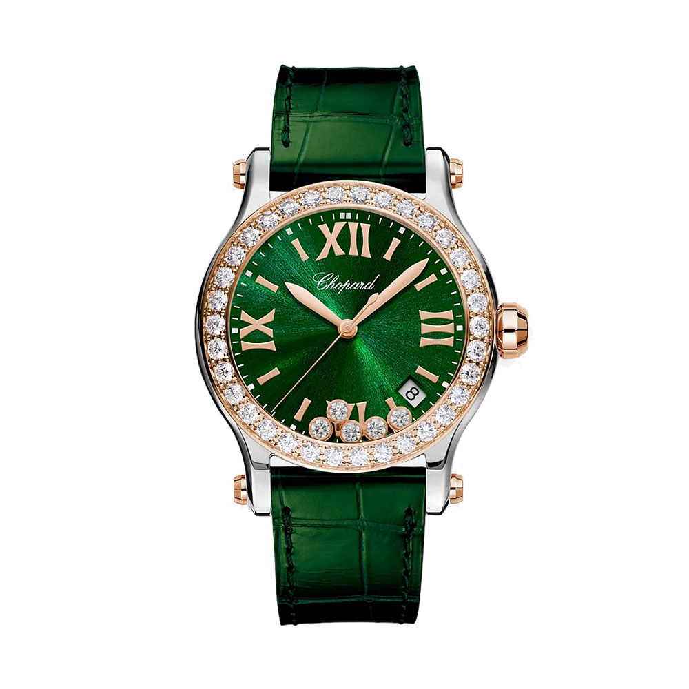 Chopard Happy Sport 36mm Stainless Steel Rose Gold and Diamonds