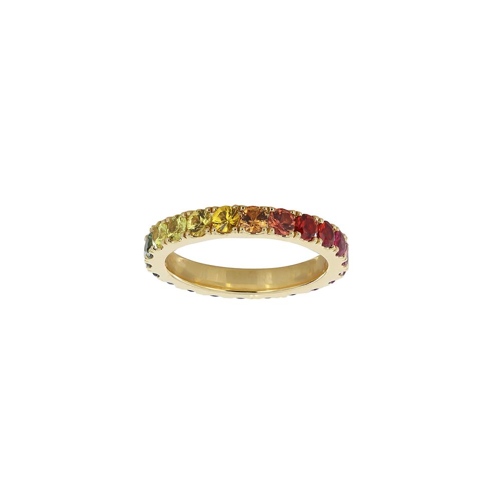 London Collection Yellow Gold Rainbow Sapphire Band