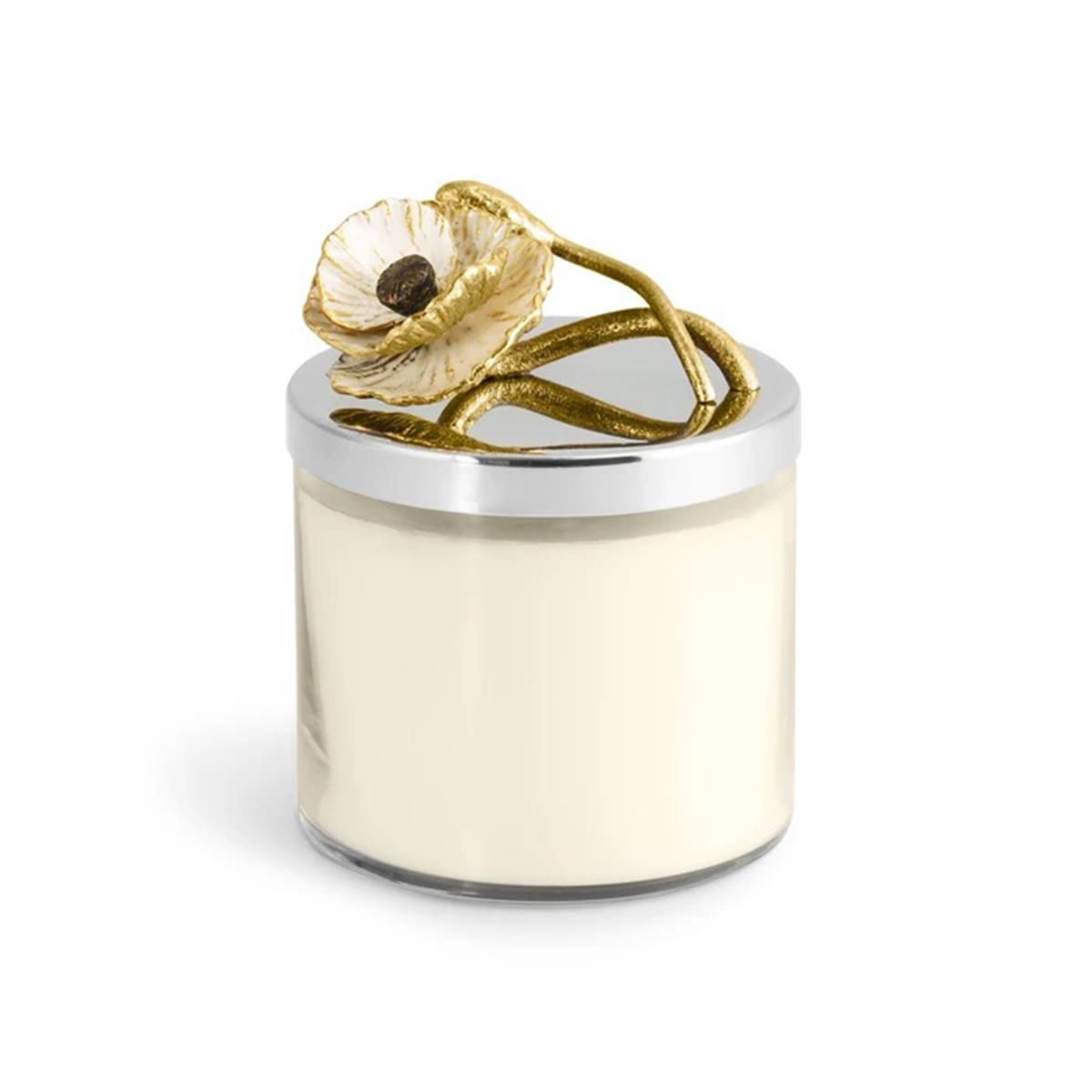 Michael Aram Anemone Two Tone White Enamel Candle