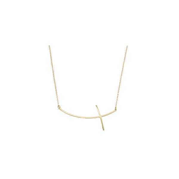 London Collection 14k Curved Cross Necklace
