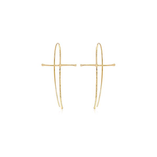 London Collection 14k Cross Earrings