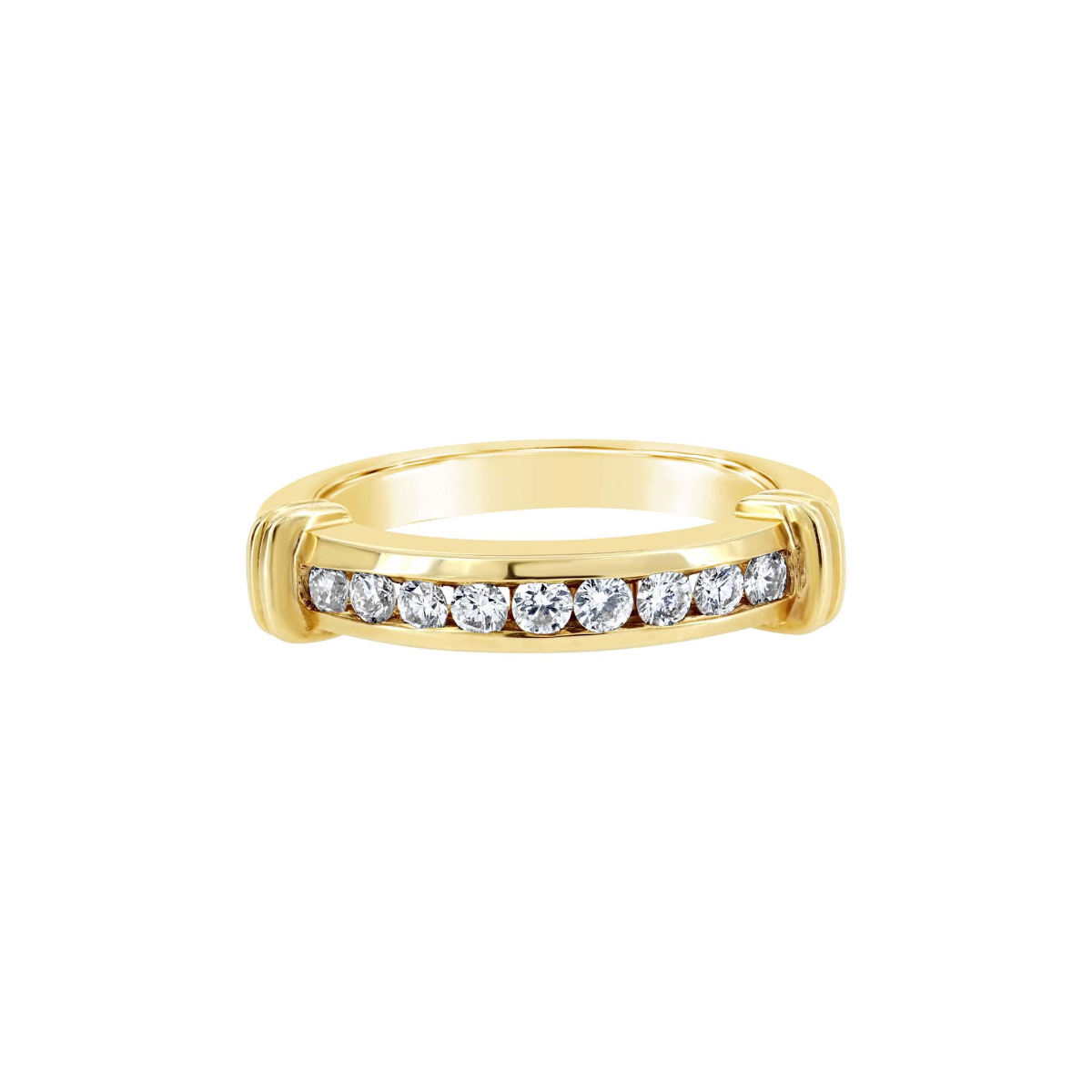 London Collection 14k Yellow Gold Channel Set Diamond Wedding Band