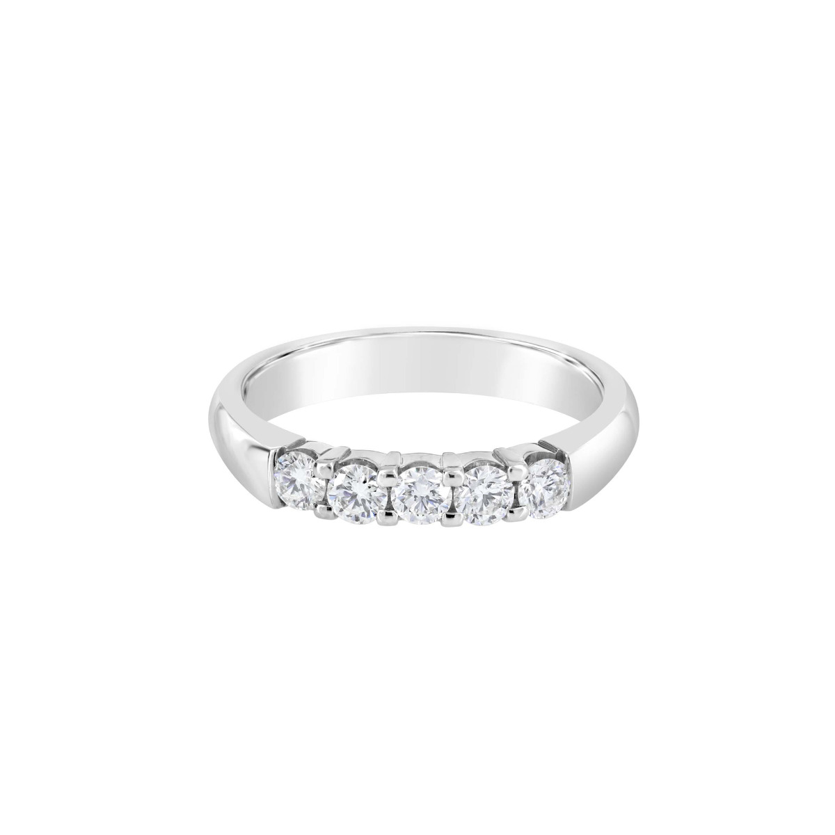 London Collection Platinum Shared Prong Diamond Wedding Band