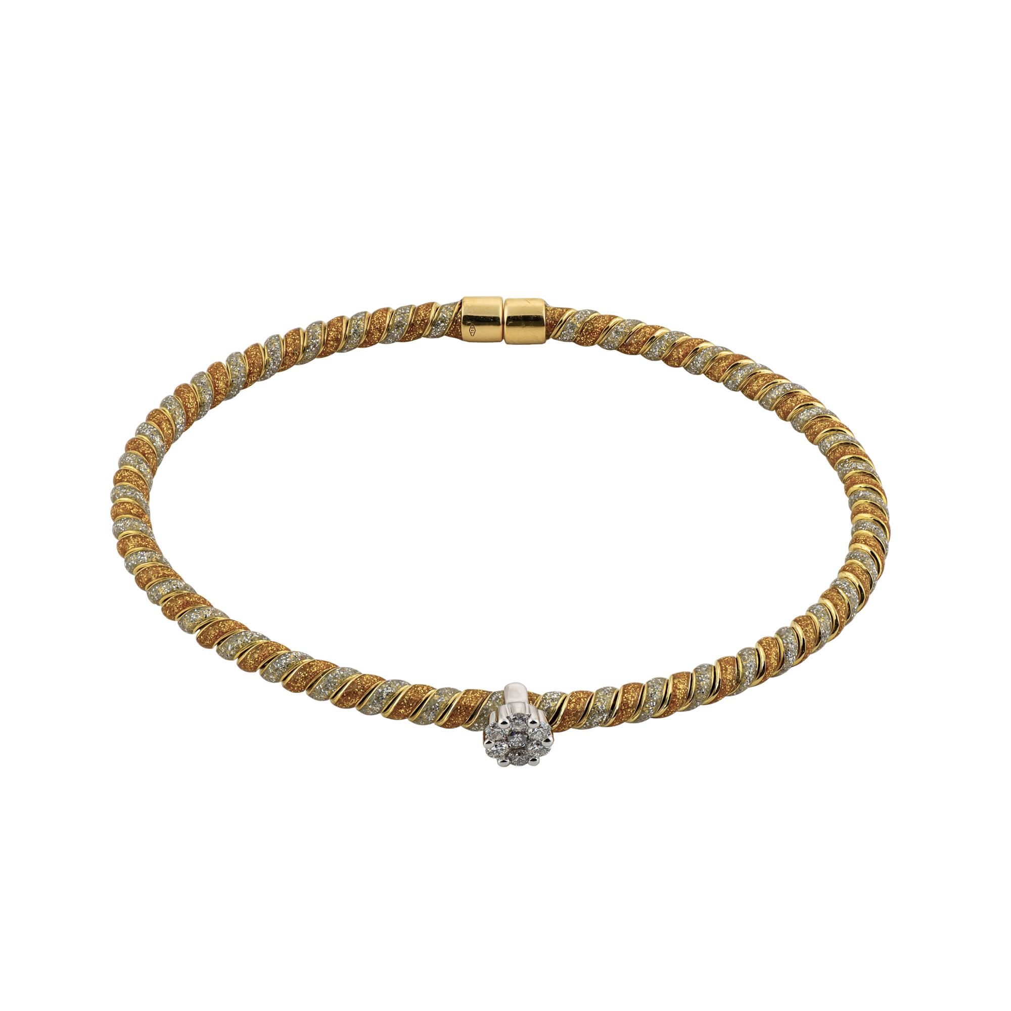 London Collection Yellow Gold and Silver Diamond Bracelet