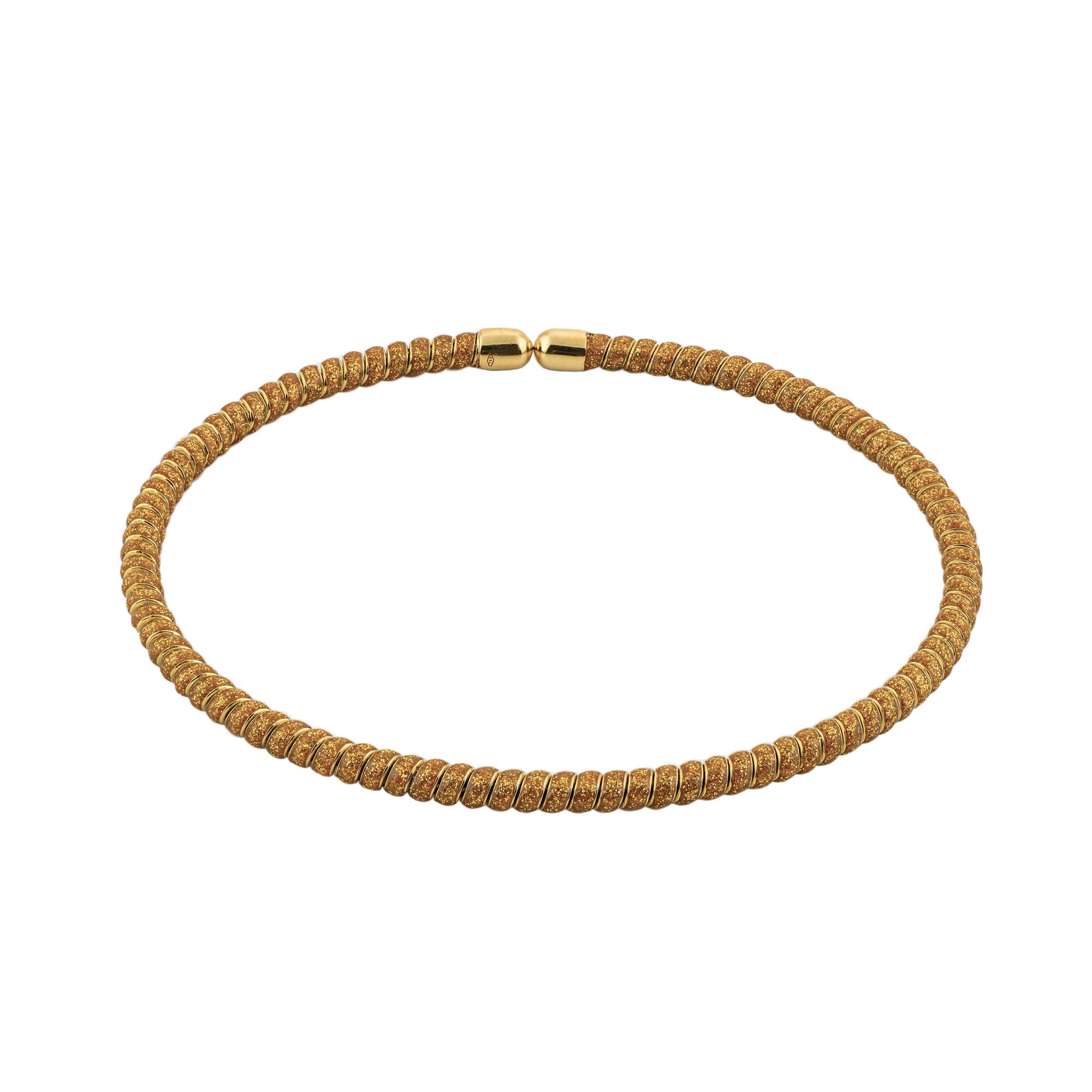 London Collection 18k and Steel Glitter Bangle Bracelet