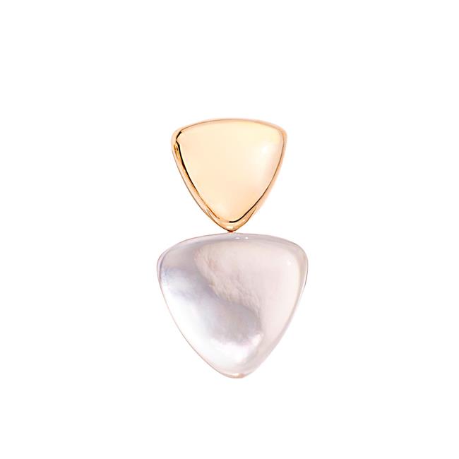 Vhernier Freccia 18k Rose Gold Rock Crystal Mother of Pearl Single Earring