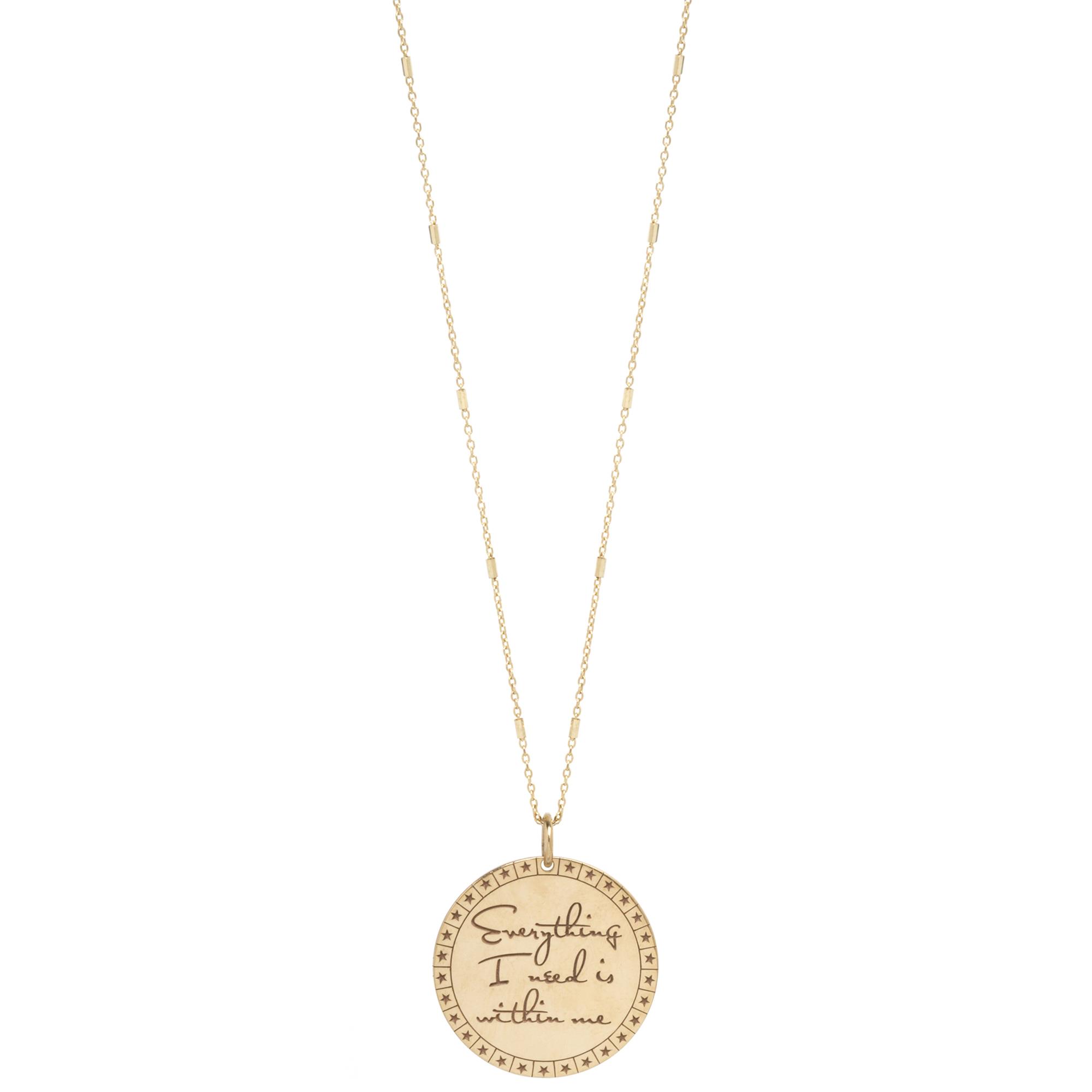 Zoe Chicco 14k Yellow Gold Medium Mantra Necklace