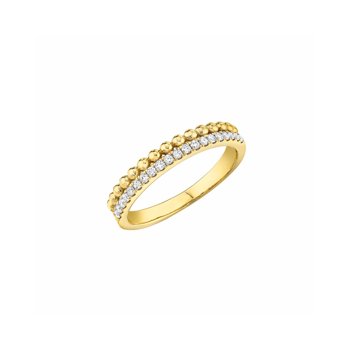 London Collection 14k Gold Diamond and Bead Ring