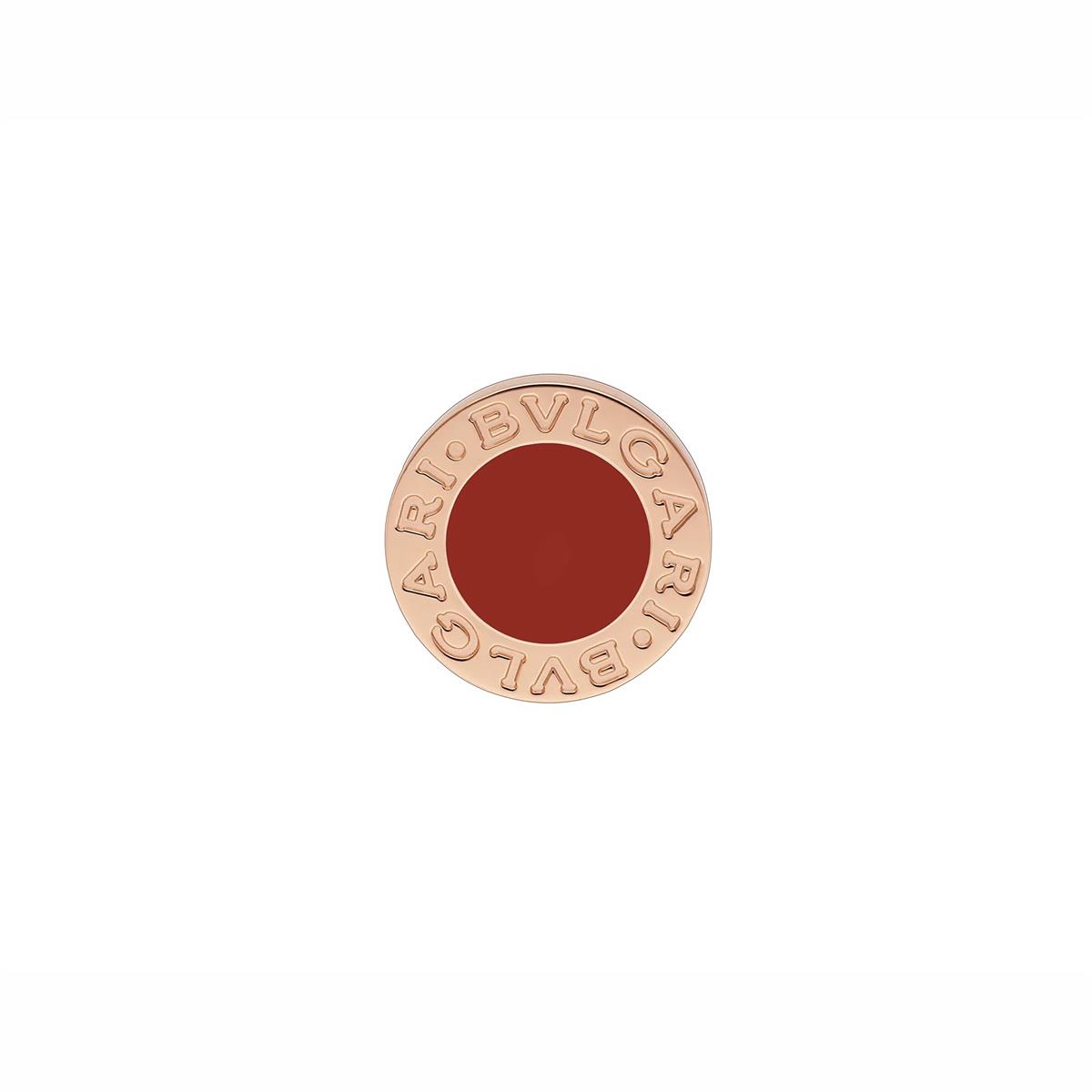 Bvlgari Bvlgari 18k Rose Gold Carnelian Single Stud Earring