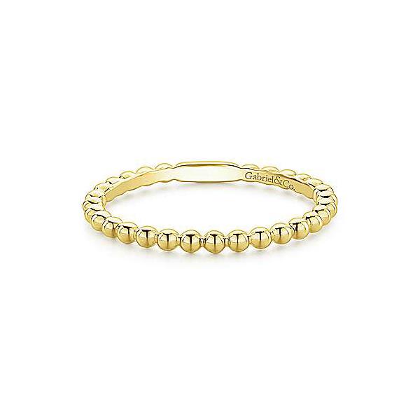 Gabriel & Co Yellow Gold Round Bead Stackable Band