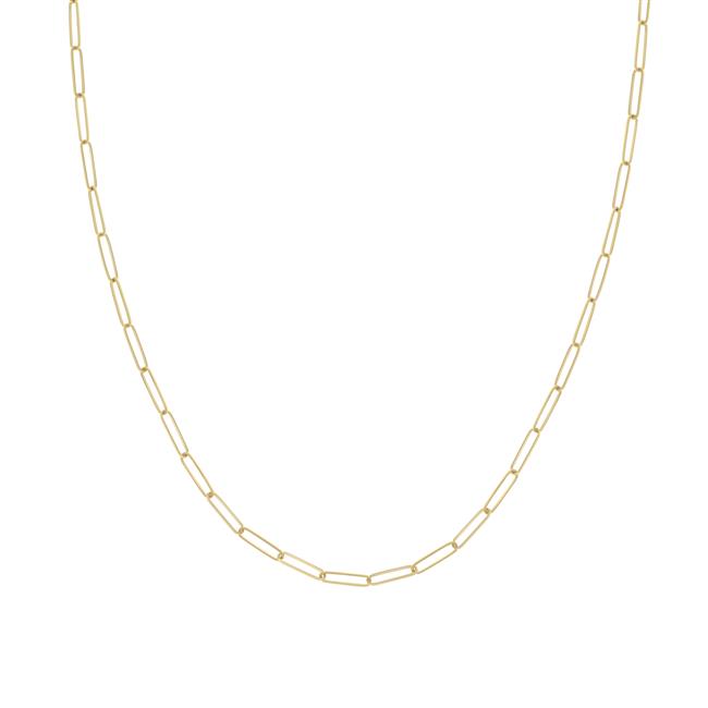 London Collection 14k Yellow Gold Elongated Paper Clip Link Necklace