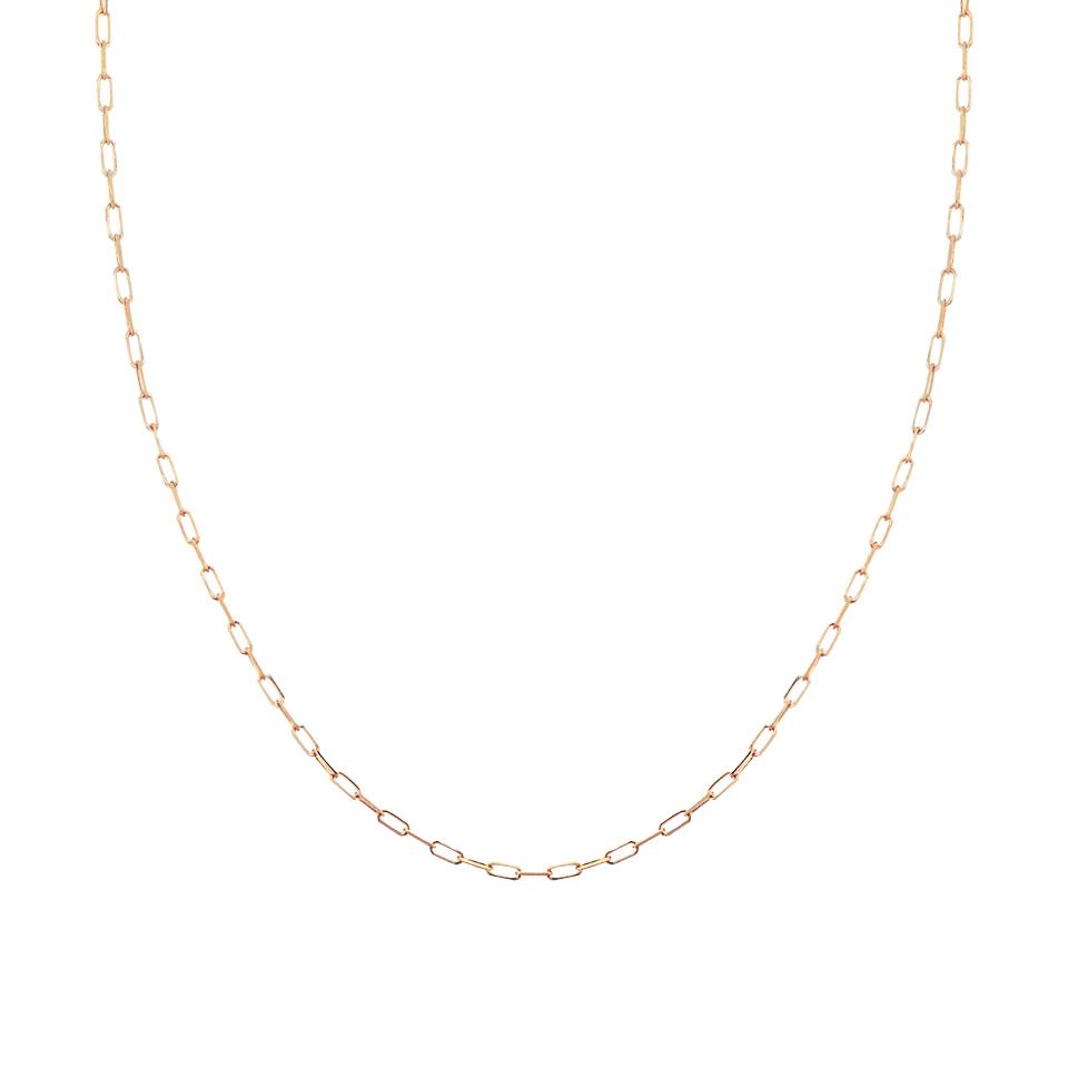 London Collection 14k Rose Gold 2mm Oval Link 24 Inch Necklace