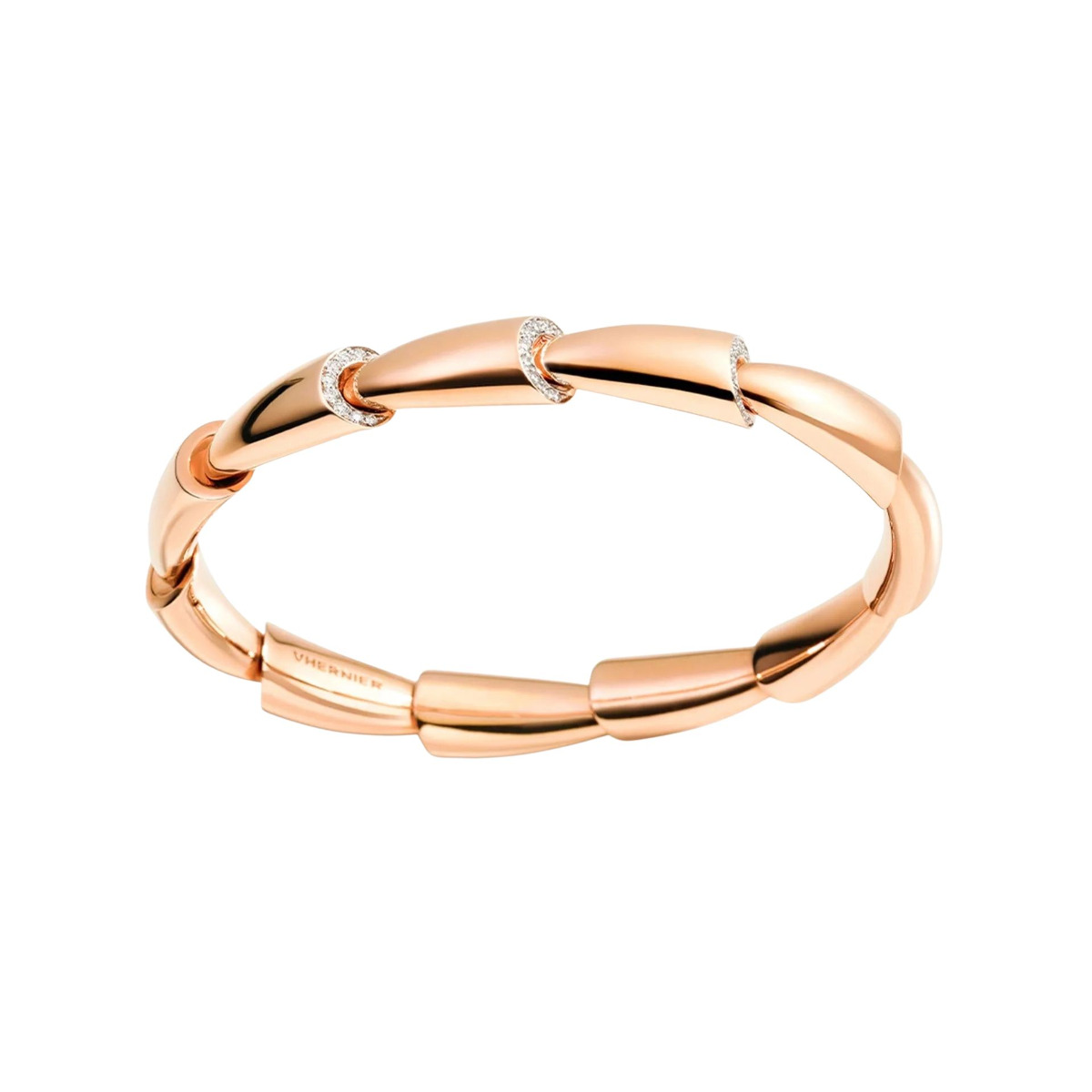 Vhernier Calla Media 18k Rose Gold and Diamond Bracelet