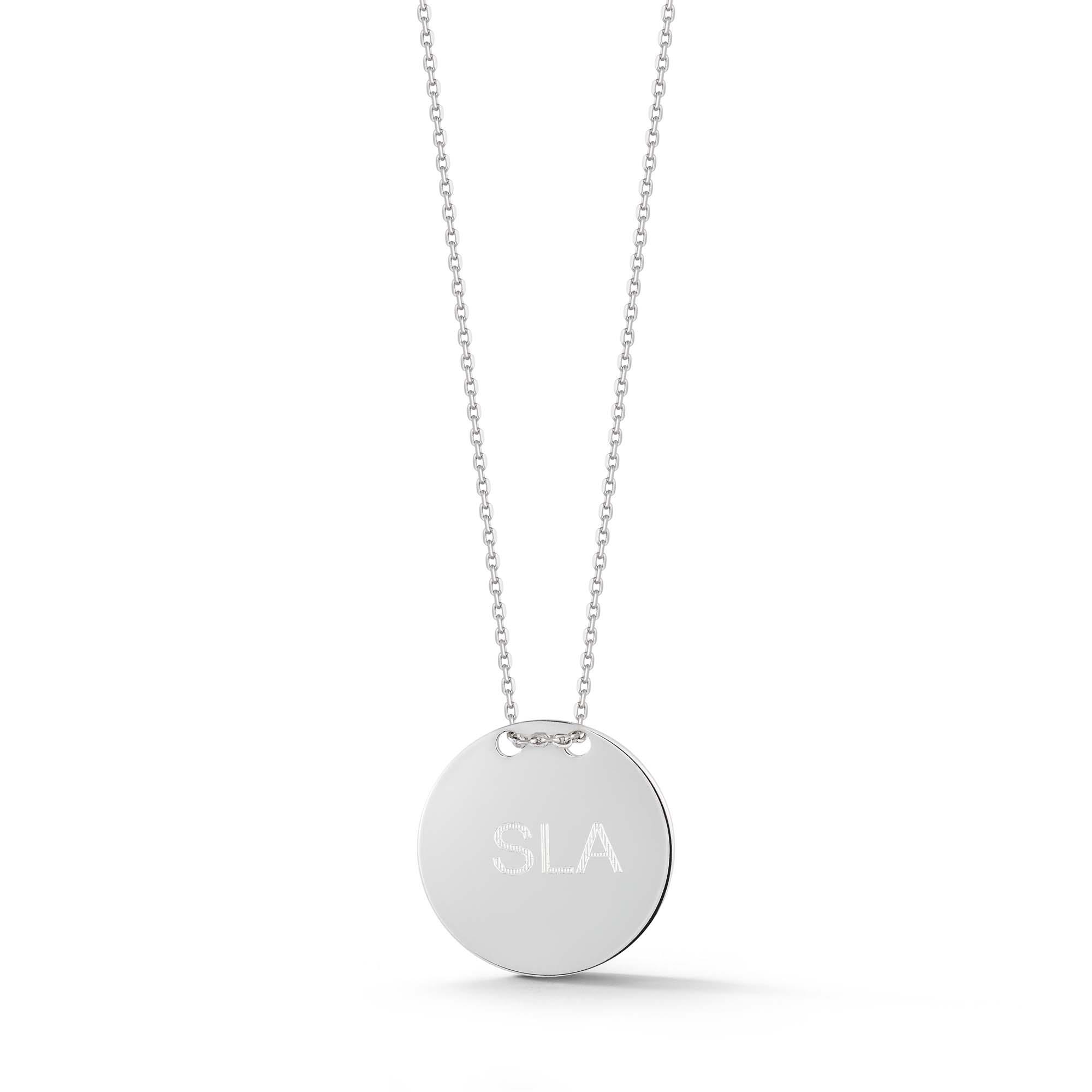 London Collection Sterling Silver Round Engravable Necklace