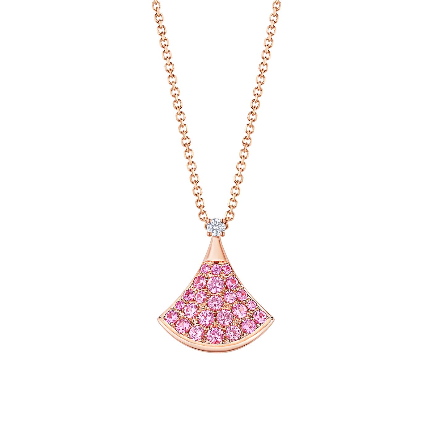 Bvlgari Divas Dream 18k Pink Sapphire and Diamond Pendant Necklace