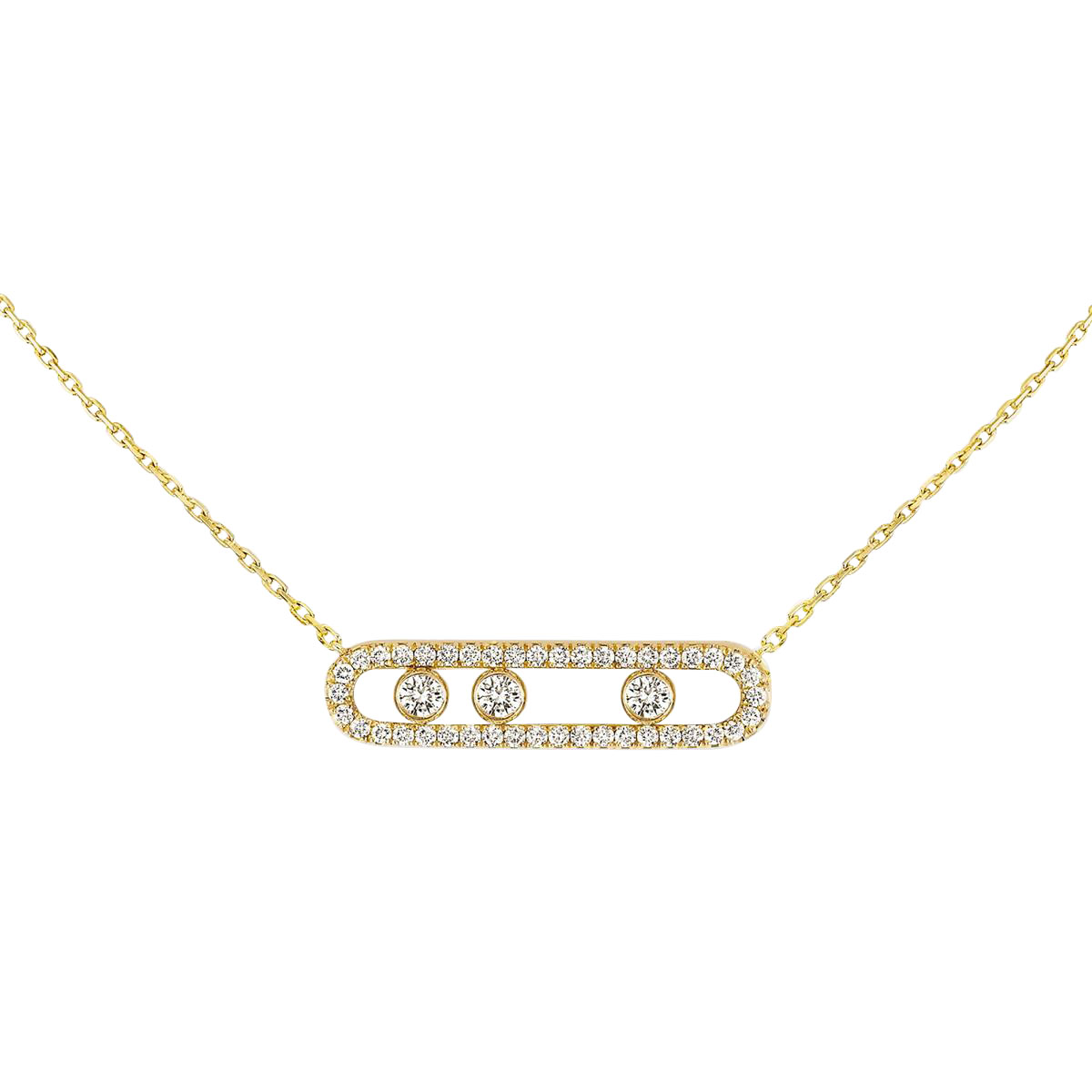 Messika Move 18k Yellow Gold Pave Diamond Necklace