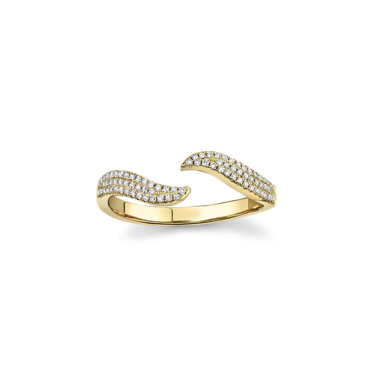 London Collection 14k Gold Diamond Wave Ring