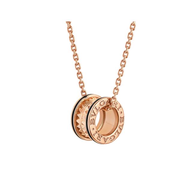 Bvlgari B.zero1 Rock 18k Rose Gold and Ceramic Necklace