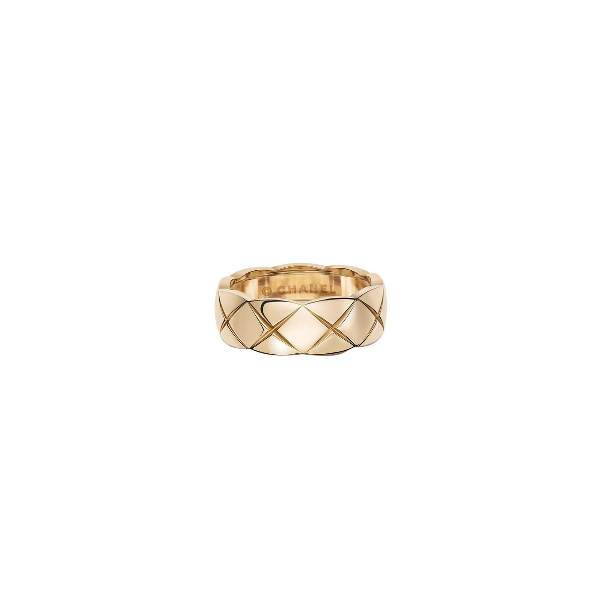 CHANEL COCO CRUSH 18K BEIGE GOLD Small Quilted Ring