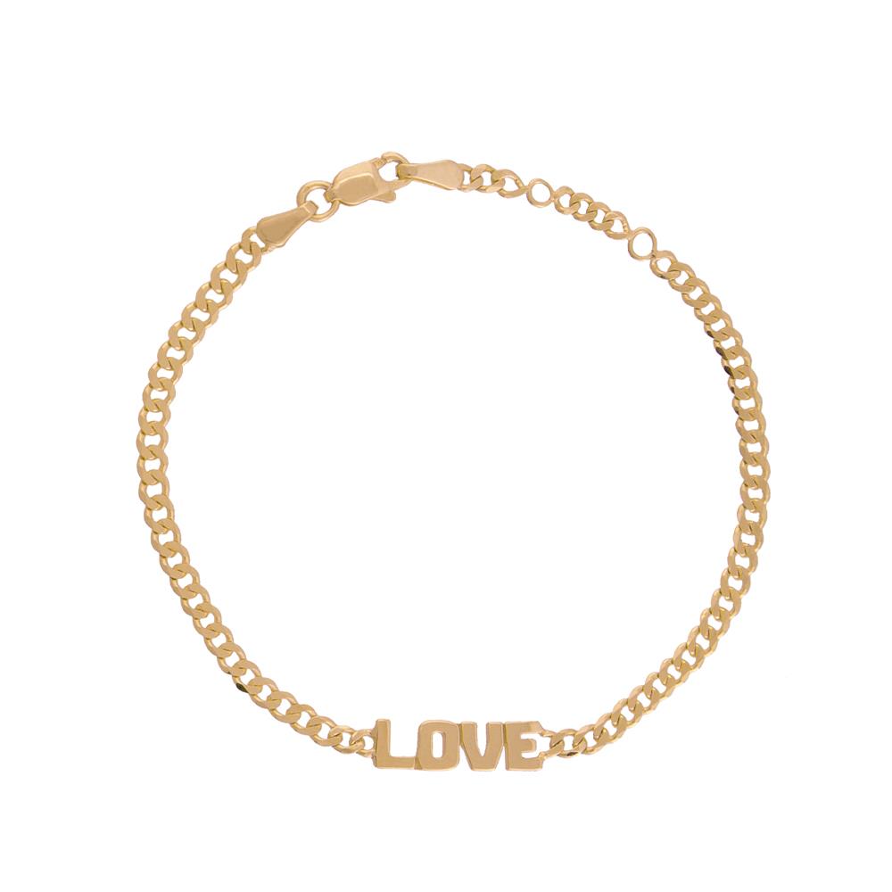 London Collection Yellow Gold Love Plate Bracelet