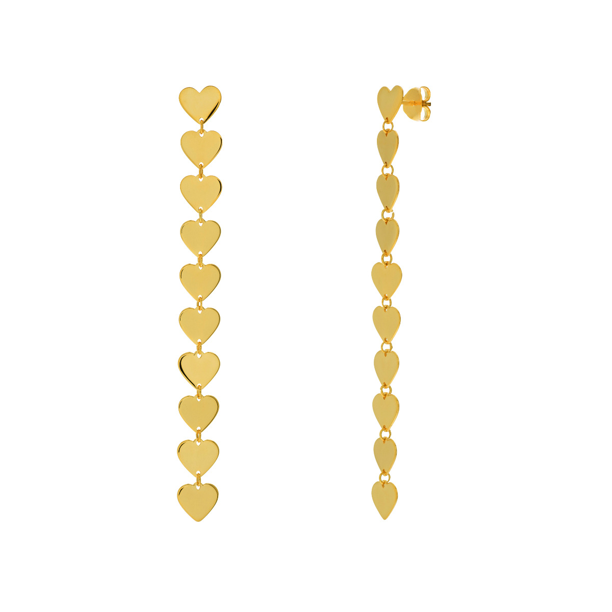 London Collection 14k Yellow Gold Heart Dangle Earrings