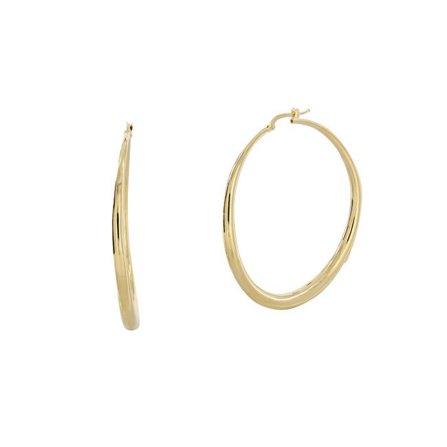 London Collection 14k Yellow Gold Graduated Hoop Earrings