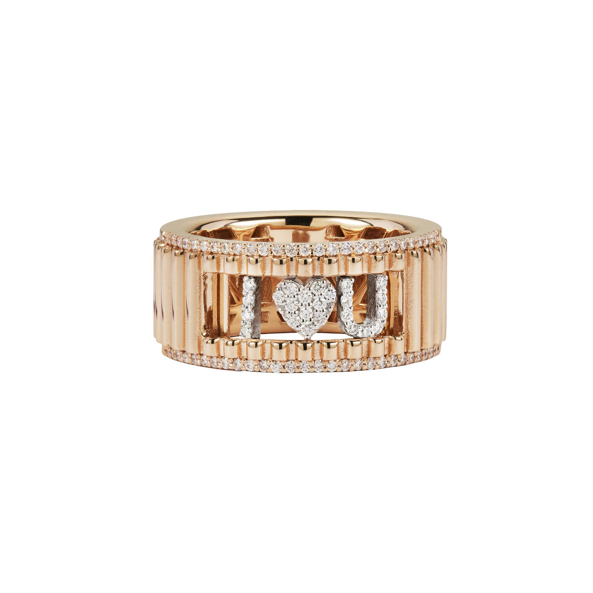 London Collection 18k Rose Gold Diamond I Love You Ring