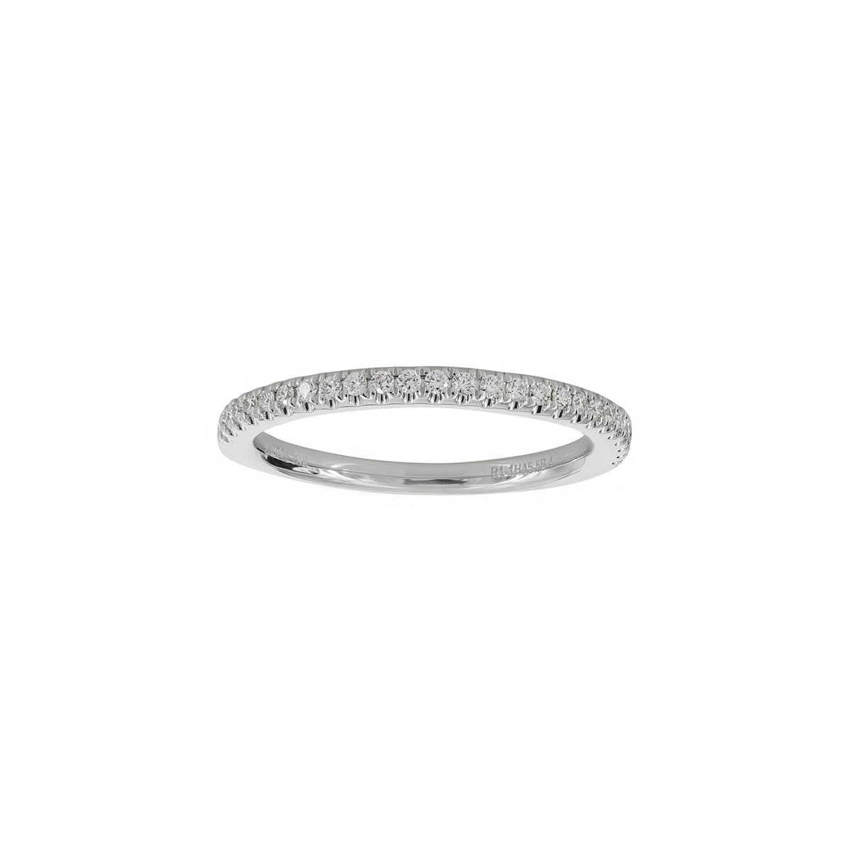 Henri Daussi 18k Gold Half Pave Diamond Band