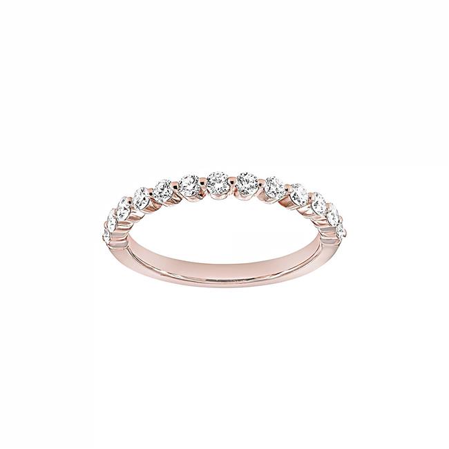 Henri Daussi Rose Gold Shared Prong Diamond Band 5.5