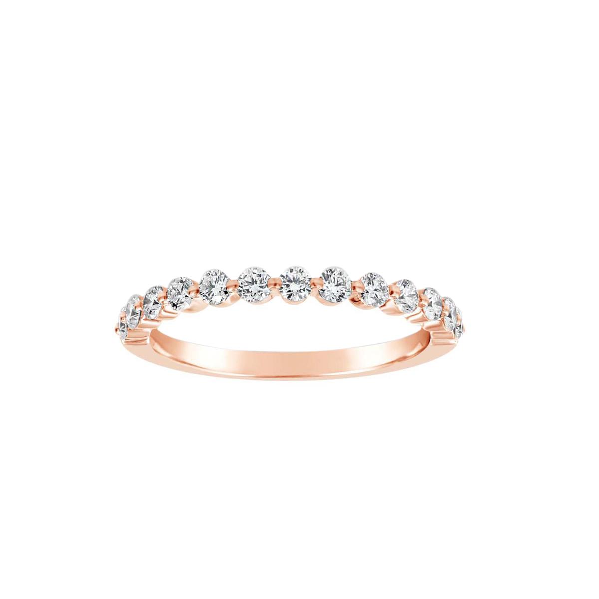 Henri Daussi 14k Gold Shared Prong Diamond Band 6