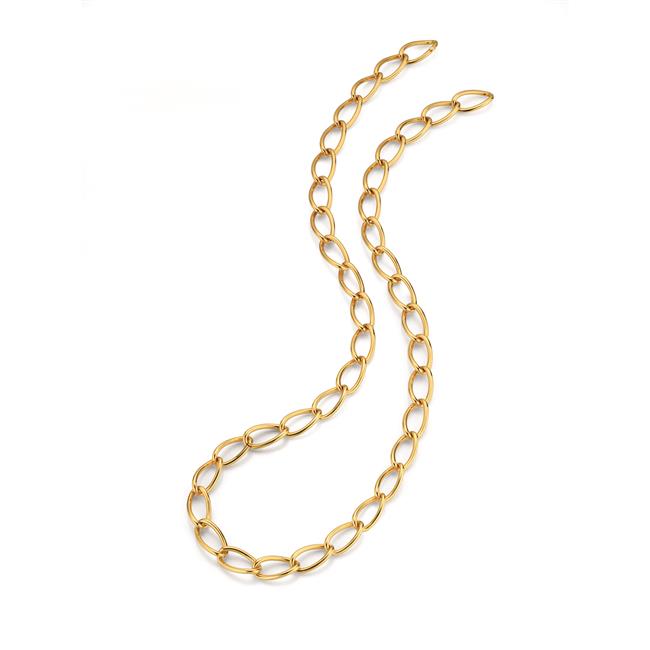 London Collection 18k Yellow Gold High Polish Oval Link Necklace