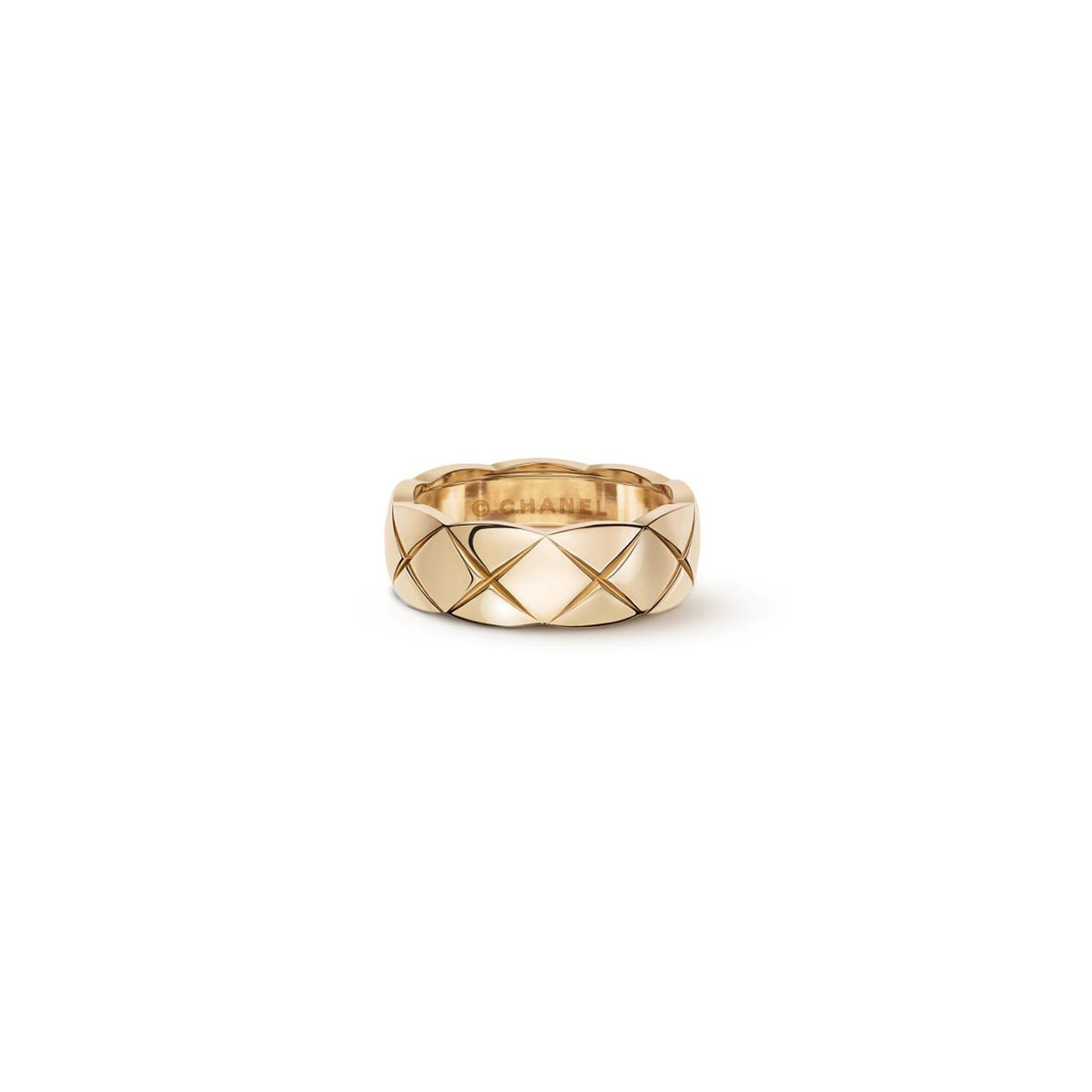 CHANEL COCO CRUSH 18K Beige Gold Small Quilted Ring