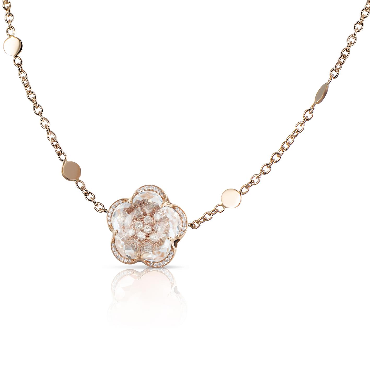 Pasquale Bruni Bon Ton 18k Rose Gold Flower Necklace
