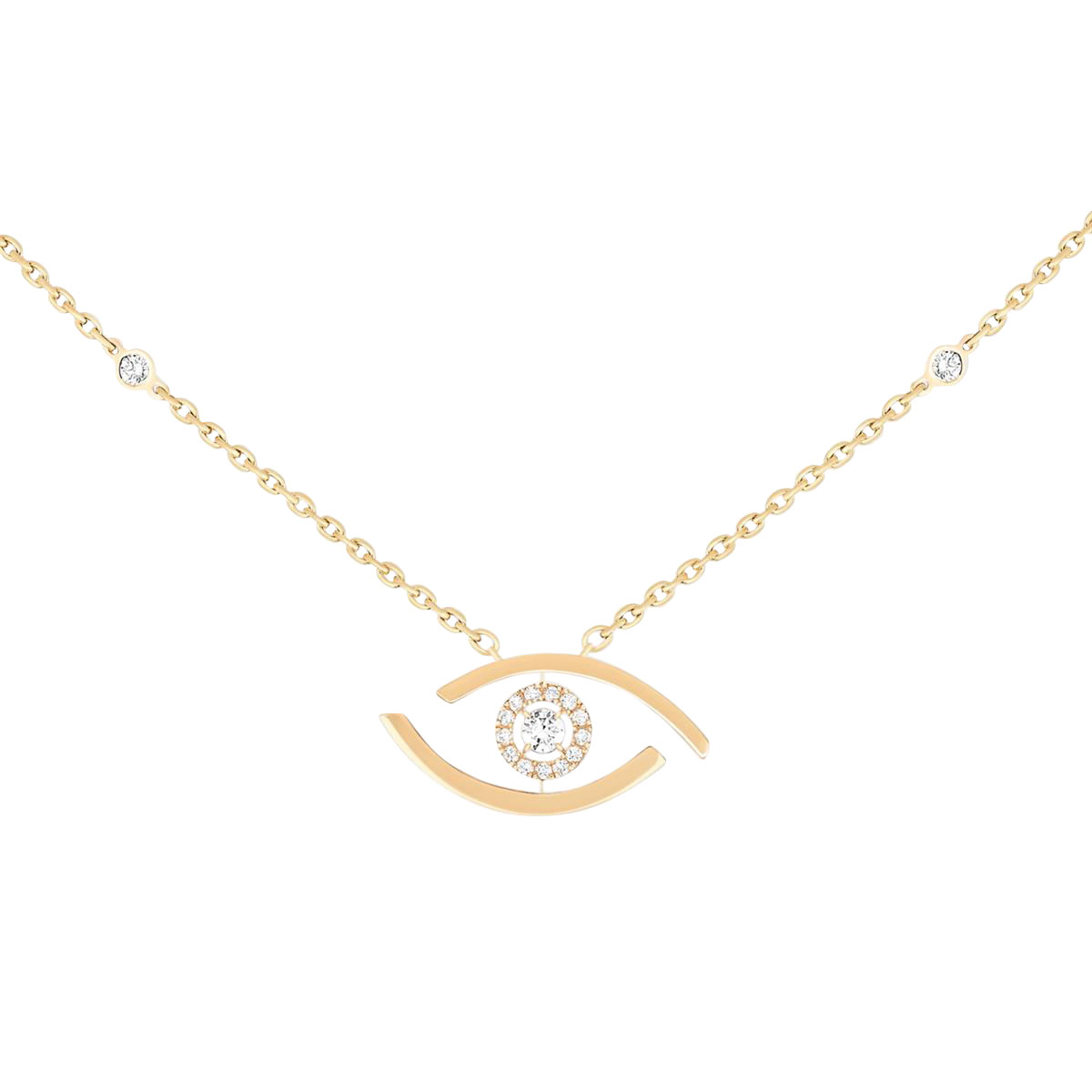 Messika 18k Yellow Gold Lucky Eye Diamond Necklace