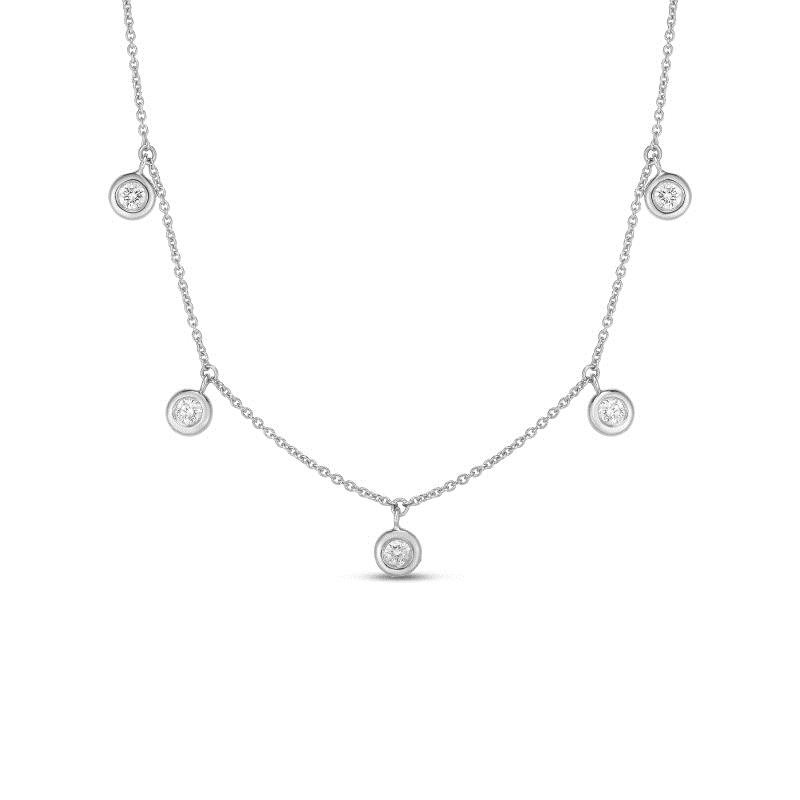 Roberto Coin Diamonds By The Inch White Gold Station Drop Necklace